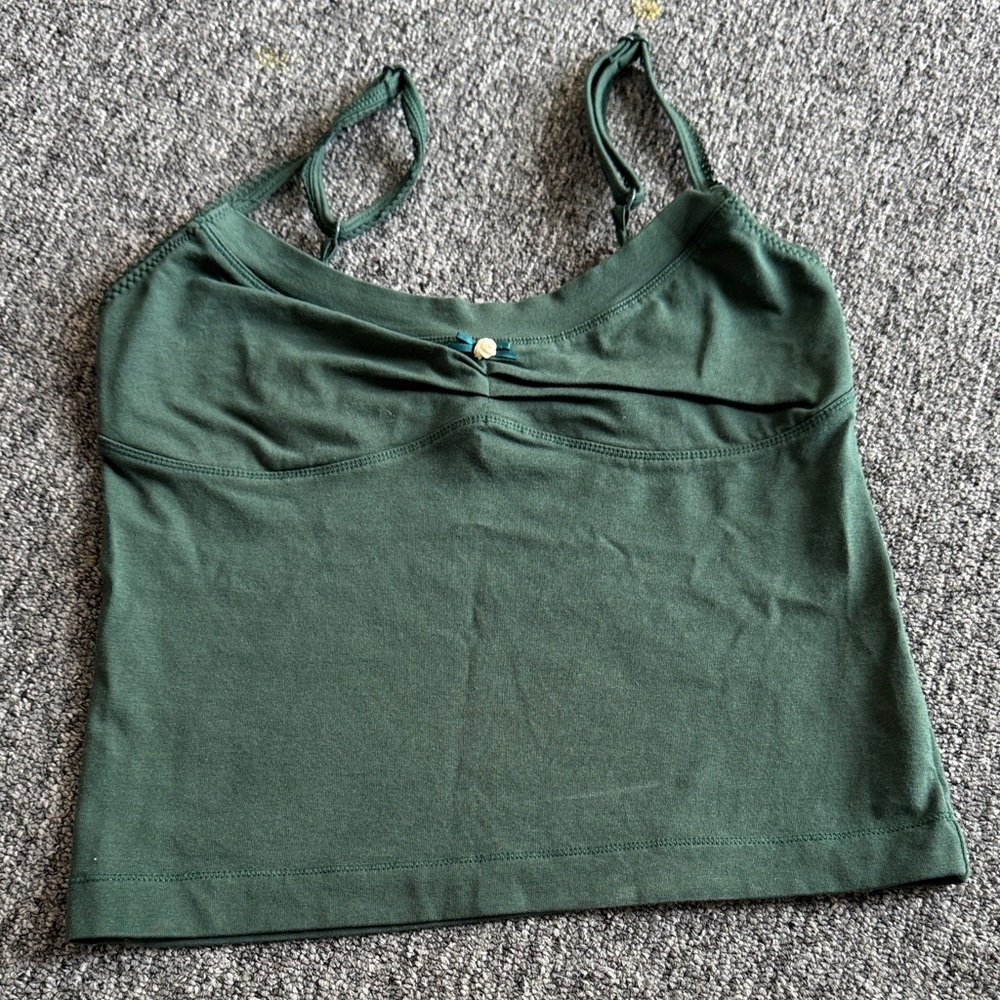 Free People Forest Green Camisole Top